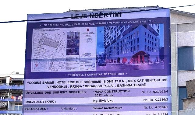Godine banimi, Hotelerie dhe Sherbime 16 dhe 17 Kat me 5 Kat nentoke, Rruga Medar Shtylla